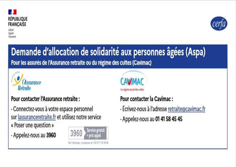 Demande d’Allocation de Solidarité aux personnes Âgées